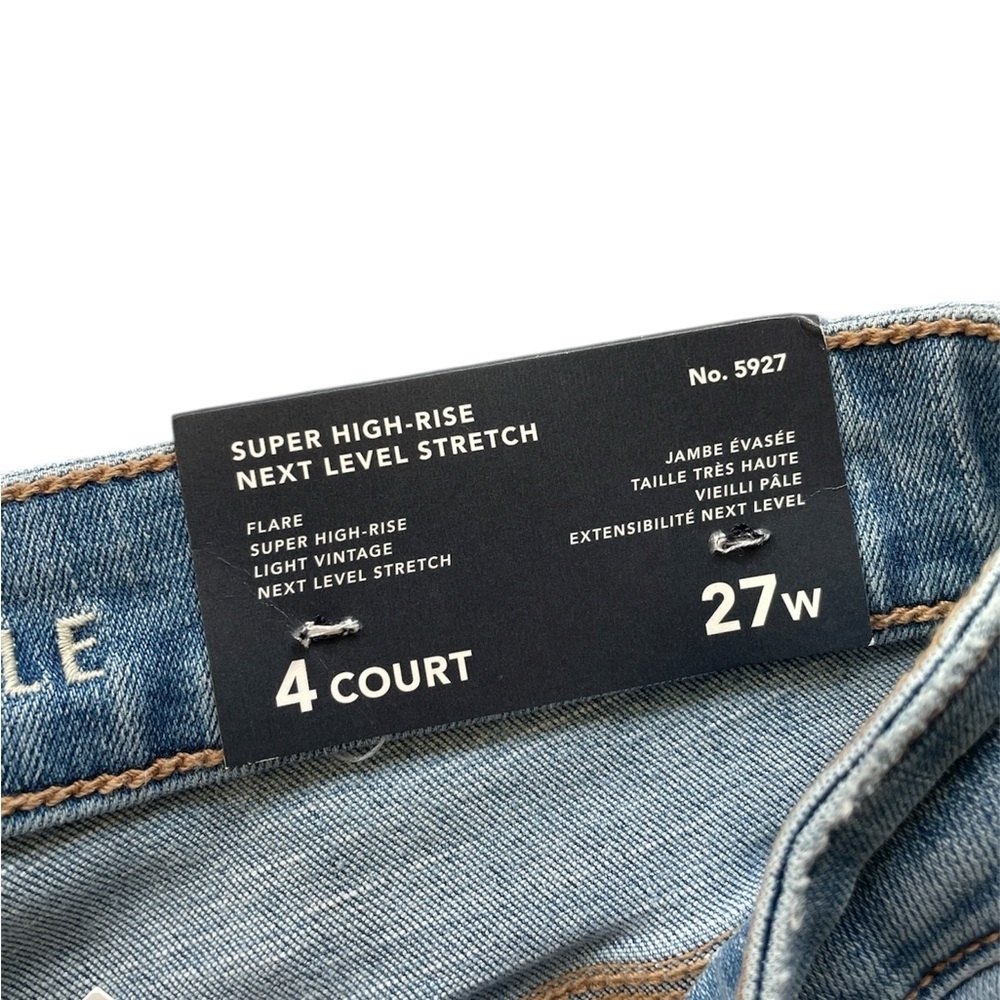 American Eagle NWT Super High Rise Next Level Stretch Flare Jeans 4 Short - Picture 4 of 6